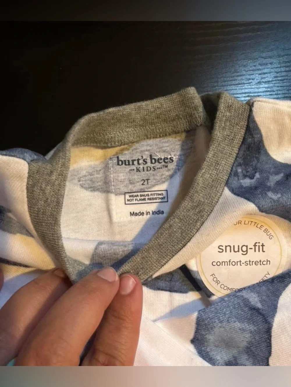 Burt's Bees Blue and Gray Baby Footed Pajama